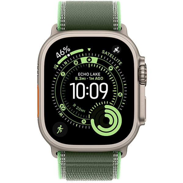 Apple Watch Ultra 3 Natural Titanium Case with Green/Neon Trail Loop M/L (MF1V4+MFT54)