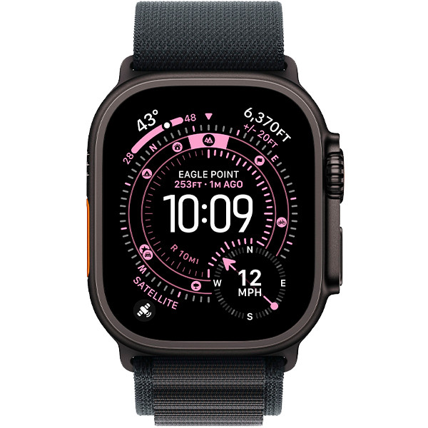 Apple Watch Ultra 3 Black Titanium Case with Black Alpine Loop Small (MF0Q4)