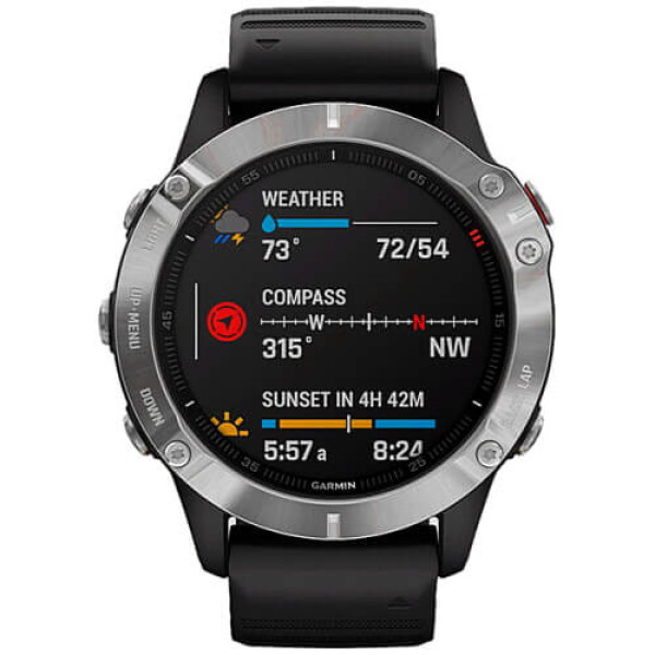 Смарт-часы Garmin Fenix 6 Silver with Black Band (010-02158-00) ГАРАНТИЯ 3 мес.