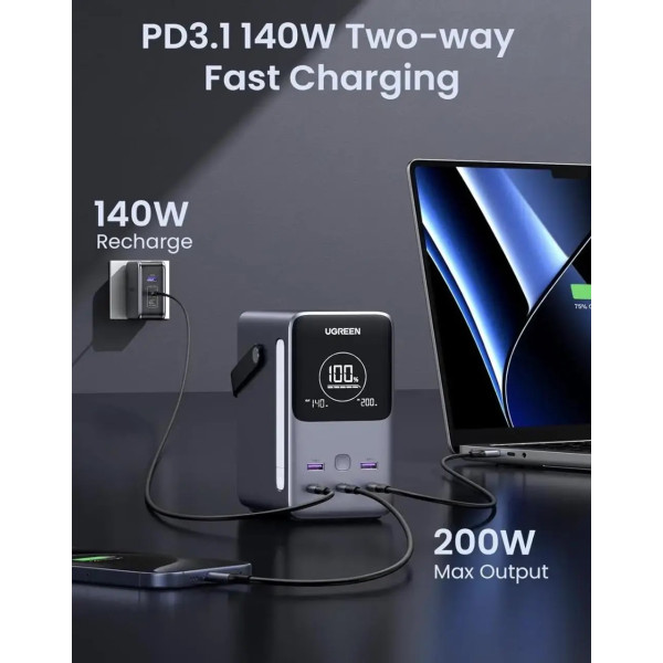 Внешний аккумулятор UGREEN PB770 48000mAh 300W Grey (25286)