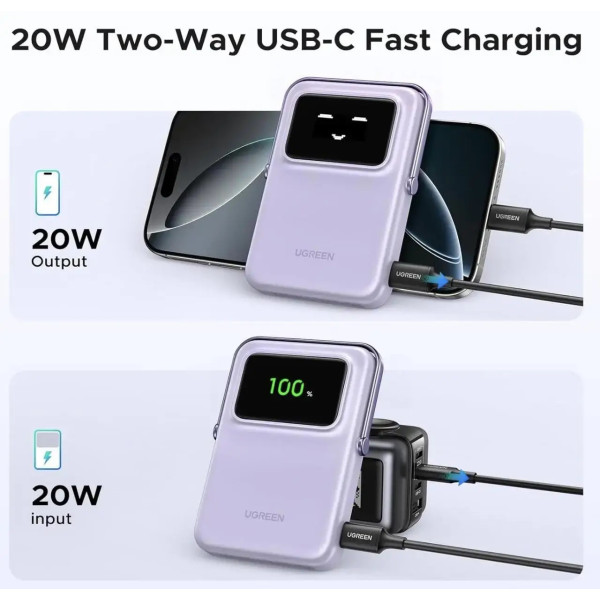 Внешний аккумулятор UGREEN Uno 10000mAh 20W Purple (45328)