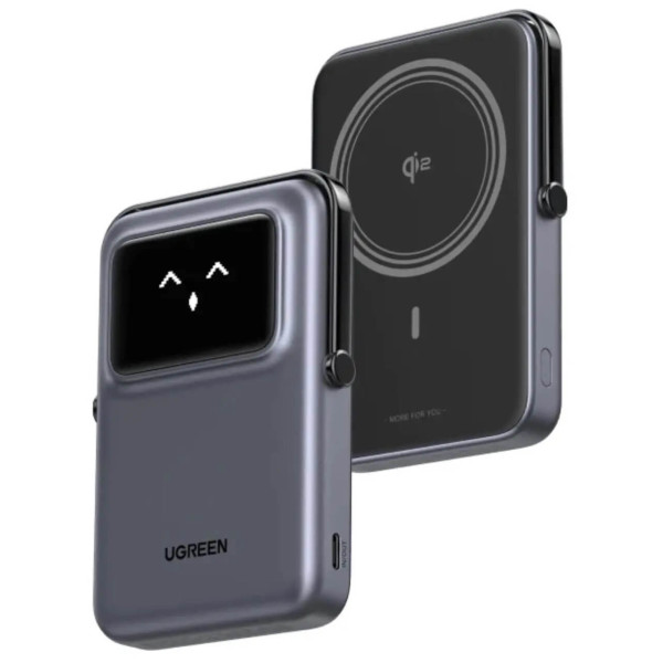 Внешний аккумулятор UGREEN Uno 10000mAh Qi2 Gray (45329)