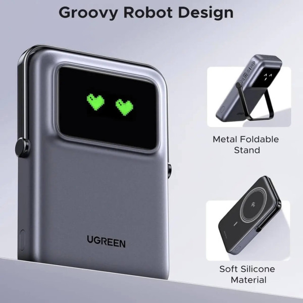 Внешний аккумулятор UGREEN Uno 10000mAh Qi2 Gray (45329)