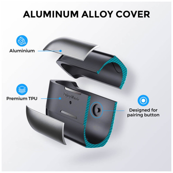 Чехол AhaStyle Premium TPU Case for AirPods Pro 2 with Carabiner Dark Grey (CP-WG75-PRO2-DG)