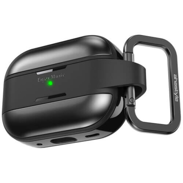 Чехол AhaStyle Premium TPU Case for AirPods Pro 2 with Carabiner Black (WG75PRO2BLK)