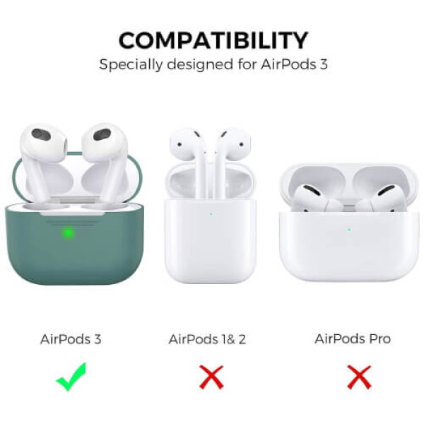 Чехол для наушников AhaStyle Silicone Case for AirPods 3 Midnight Green (X00329Y4S1)