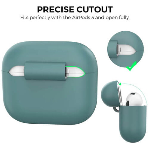 Чехол для наушников AhaStyle Silicone Case for AirPods 3 Midnight Green (X00329Y4S1)