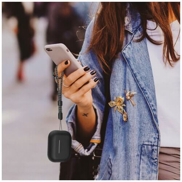 Чехол AhaStyle Silicone Case for AirPods Pro 2 with strap Black (X003E43NDL/CP-187-2-C-BK)