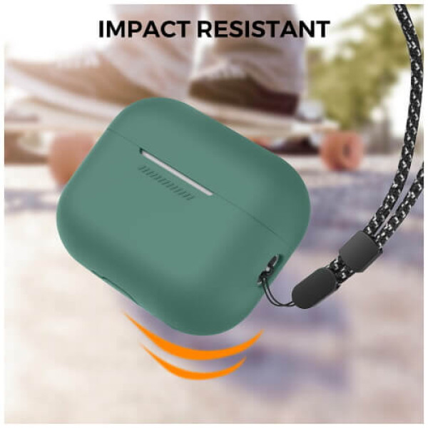 Чехол для наушников AhaStyle Silicone Case for AirPods Pro 2 with strap Midnight Green (X003E46FGX)
