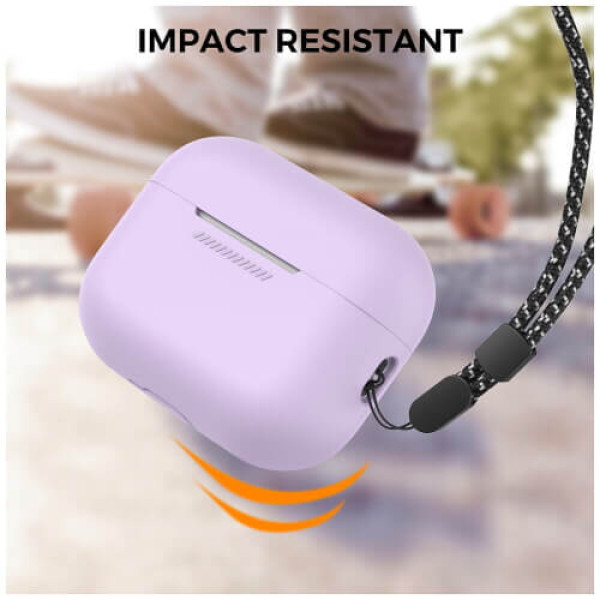 Чехол для наушников AhaStyle Silicone Case for AirPods Pro 2 with strap Lavender (X003E43NBX/CP-187-2-C-LR)