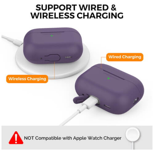 Чехол AhaStyle Silicone Case for AirPods Pro 2 with strap Dark Purple (X003ECKN77/CP-187-2-C-DP)