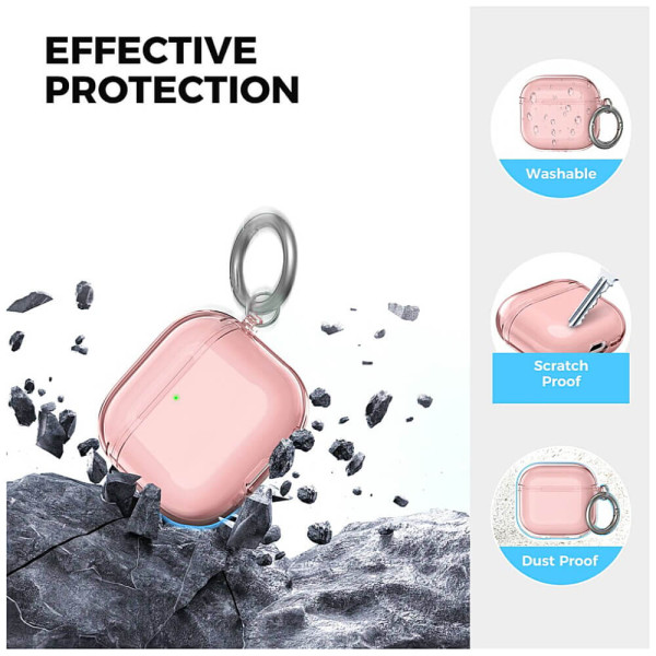 Чехол AhaStyle Transparent TPU Case for Airpods 4 Pink with Cleaning Pen Kit (CP-WG164-CPK)