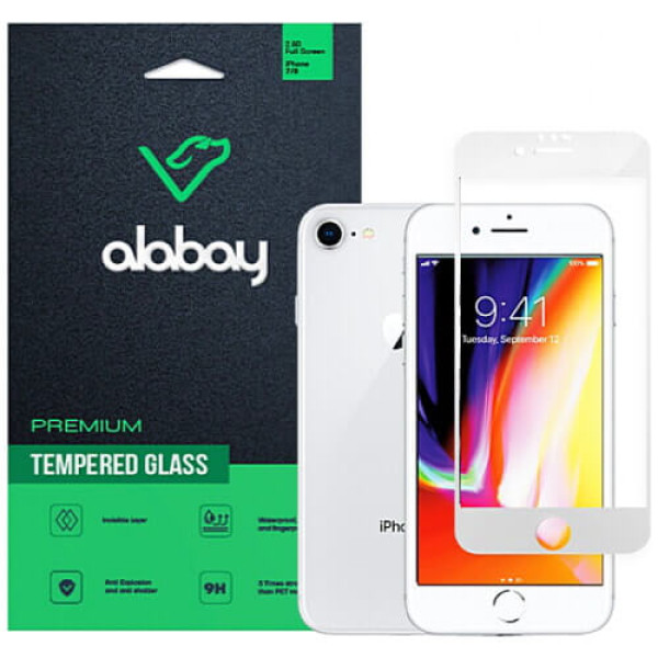 Защитное стекло Alabay for iPhone SE/7/8 Anti Static (White)