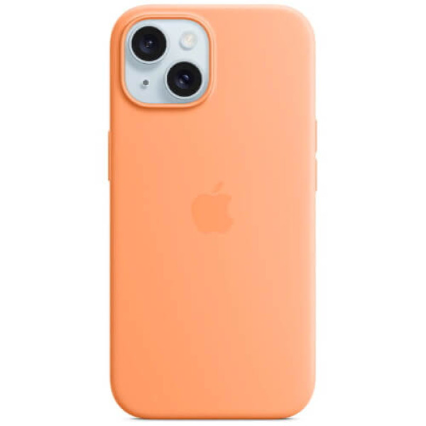 Чехол-накладка Apple iPhone 15 Silicone Case with MagSafe Orange Sorbet (MT0W3)