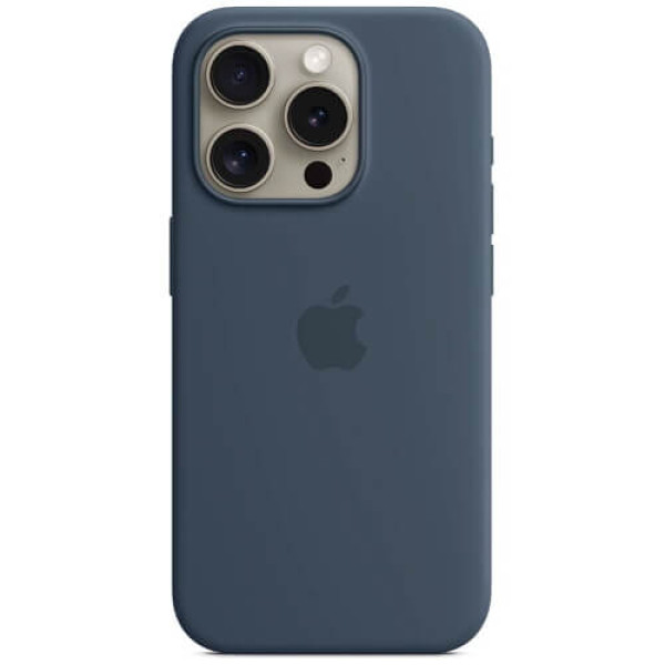 Чехол-накладка Apple iPhone 15 Pro Max Silicone Case with MagSafe Storm Blue (MT1P3)