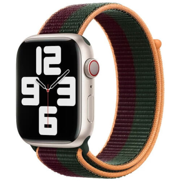 Ремешок Apple Watch 45/44/42mm Sport Loop Dark Cherry/Forest Green (ML323)