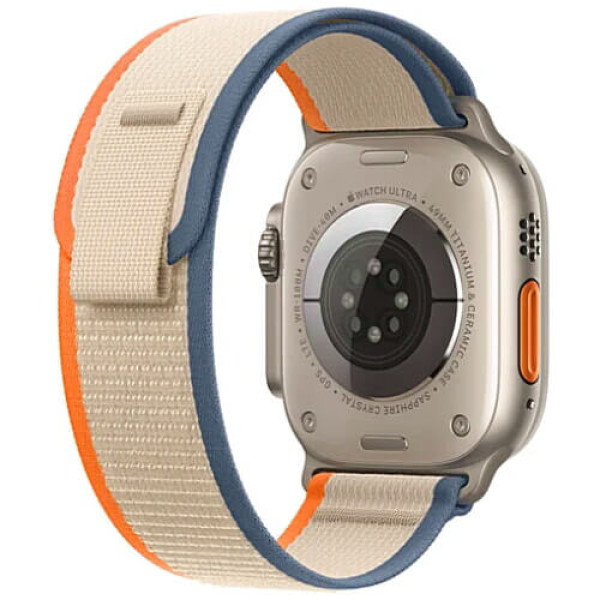 Ремешок Apple Watch 49mm Trail Loop Orange/Beige M/L (MT5X3)