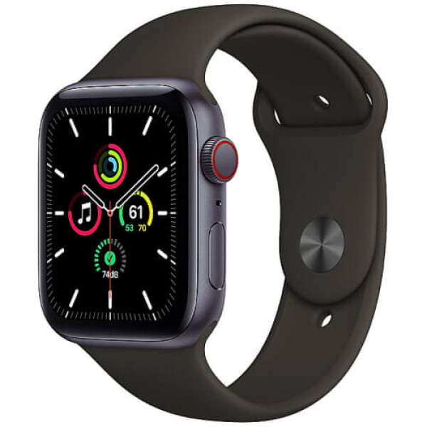 Apple Watch SE 40mm GPS + Cellular Space Grey Aluminium Case with Black Sport Band (MYEK2/MYED2)