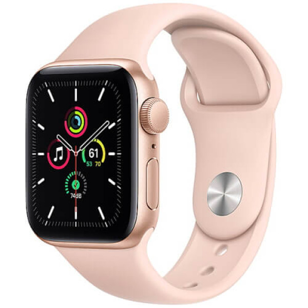 Apple WATCH SE 44mm Gold Aluminium Case with Pink Sport Band (MYDR2)