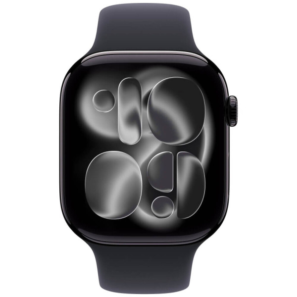 Apple Watch Series 11 46mm Jet Black Aluminium Case with Black Sport Band S/M (MEUW4)