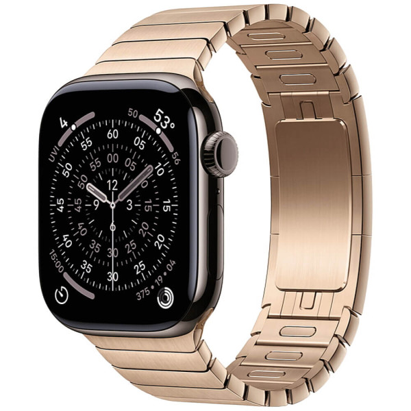 Apple Watch Series 11 42mm Slate Titanium Case with Gold Link Bracelet (MF9K4/MXMC3)