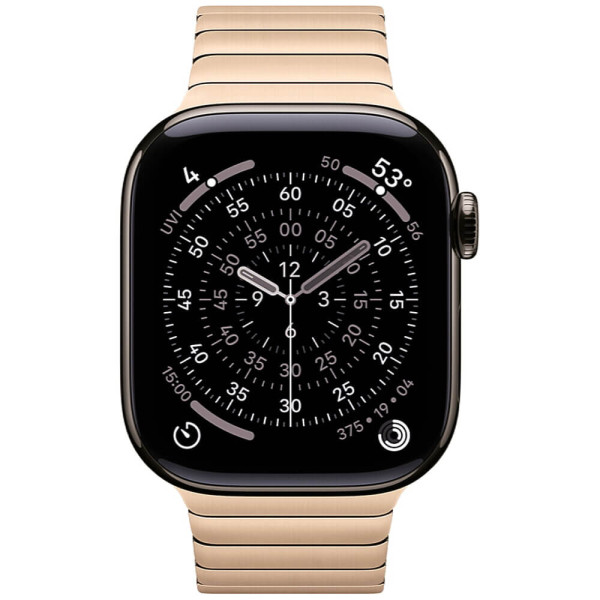 Apple Watch Series 11 42mm Slate Titanium Case with Gold Link Bracelet (MF9K4/MXMC3)