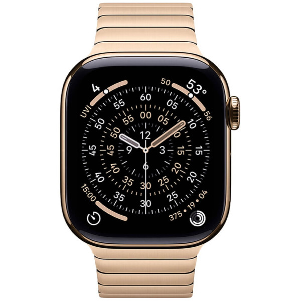Apple Watch Series 11 46mm Gold Titanium Case with Gold Link Bracelet (MFC34/MXMH3)