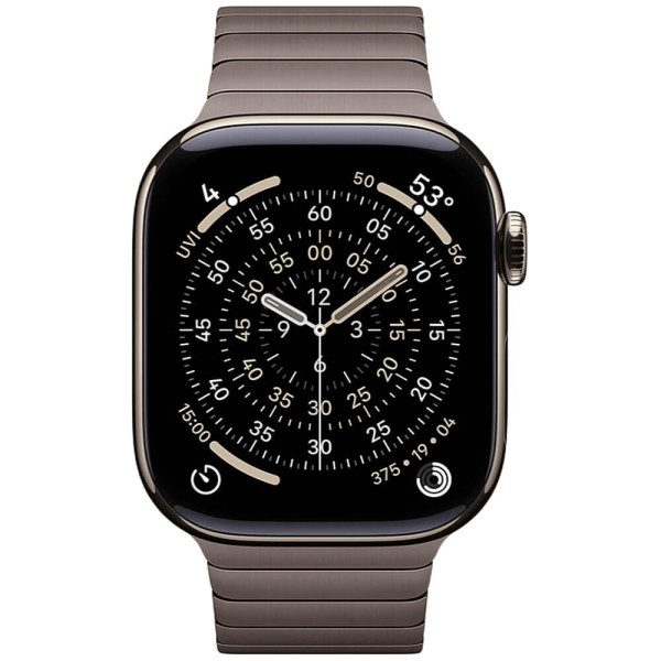 Apple Watch Series 11 46mm Natural Titanium Case with Slate Link Bracelet (MFAY4/MXMK3)