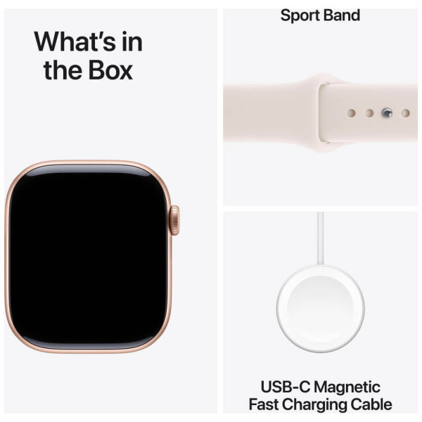 Apple Watch Series 11 46mm Rose Gold Aluminium Case with Light Blush Sport Band S/M (MEV64)