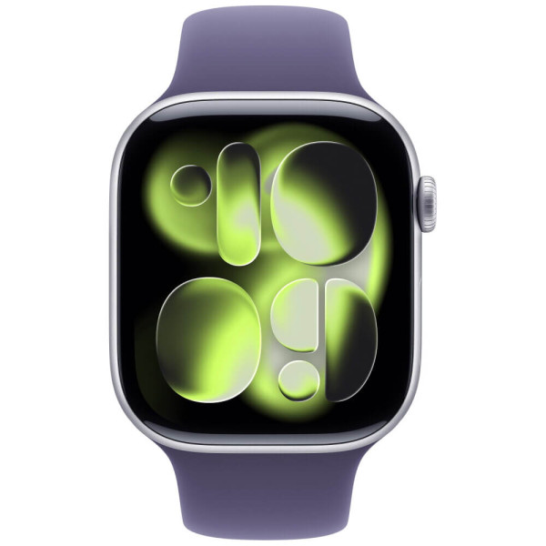 Apple Watch Series 11 46mm Silver Aluminium Case with Purple Fog Sport Band S/M (MEV94)