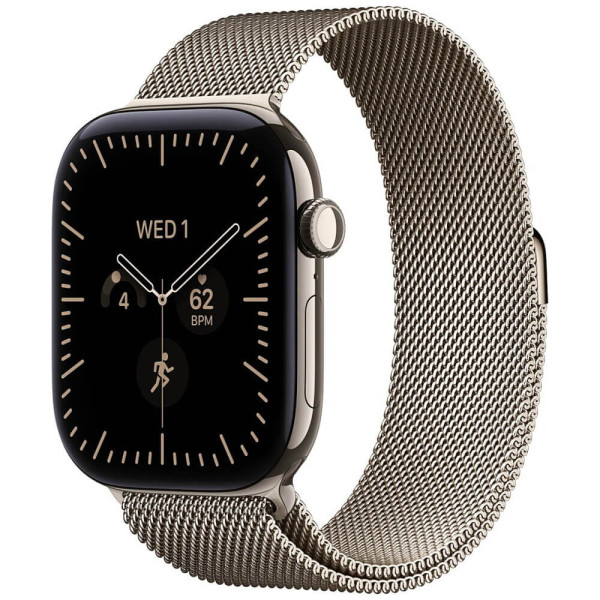 Apple Watch Series 12 46mm GPS + Cellular Natural Titanium Case with Natural Milanese Loop S/M (MJGP4)