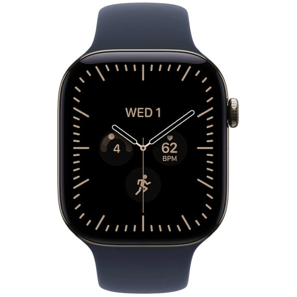 Apple Watch Series 12 42mm GPS + Cellular Natural Titanium Case with Navy Blue Sport Band S/M (MJGF4)