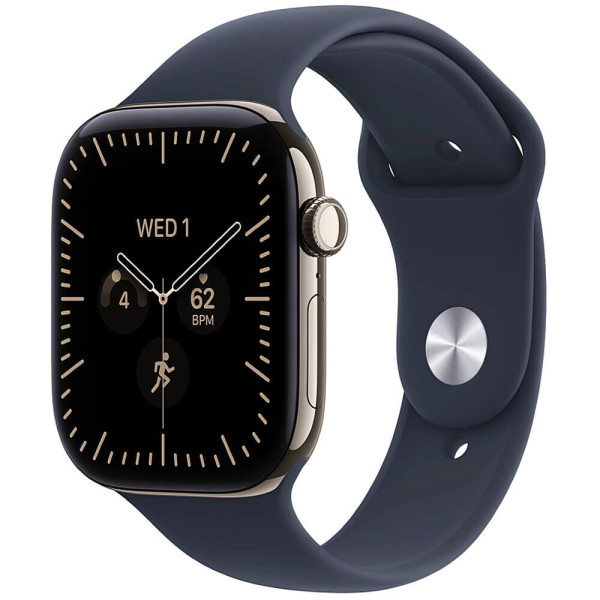 Apple Watch Series 12 42mm GPS + Cellular Natural Titanium Case with Navy Blue Sport Band S/M (MJGF4)