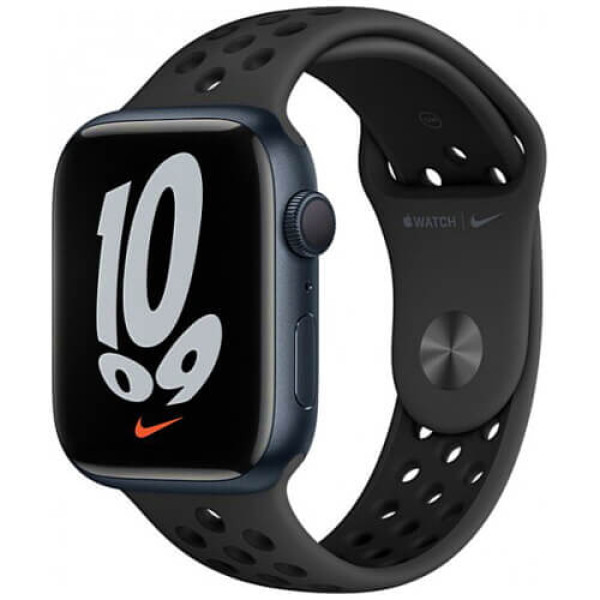 б/у Apple WATCH Series 7 45mm GPS Midnight Aluminum Case with Anthracite/Black Nike Sport Band (MKNC3) (Среднее состояние)