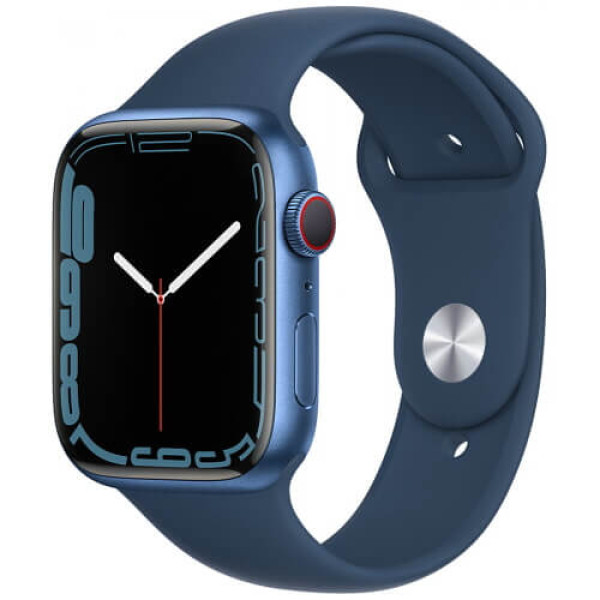 Apple WATCH Series 7 45mm GPS + Cellular Blue Aluminium Case with Abyss Blue Sport Band (MKJA3)
