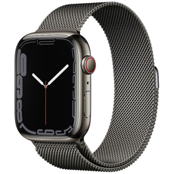 Apple WATCH Series 7 41mm GPS + Cellular Graphite Stainless Steel Case with Graphite Milanese Loop (MKHK3)