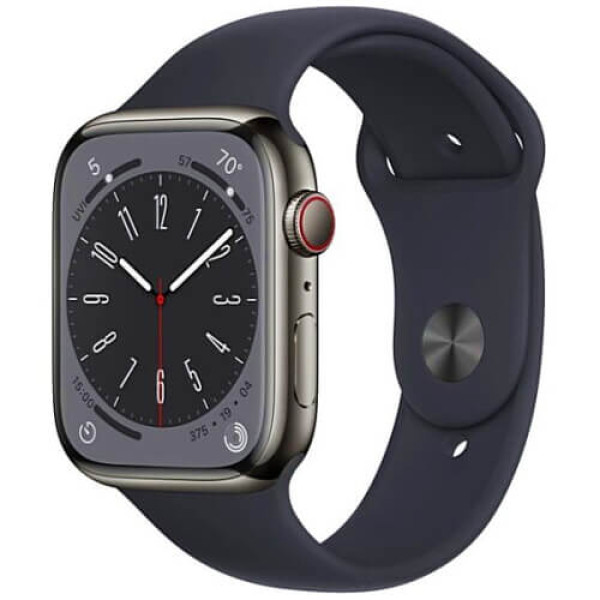 Apple WATCH Series 8 41mm Graphite Stainless Steel Case with Midnight Sport Band (MNJJ3)