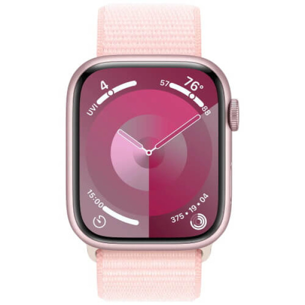 Apple Watch Series 9 GPS + Cellular 45mm Pink Aluminum Case with Light Pink Sport Loop (MRMM3)