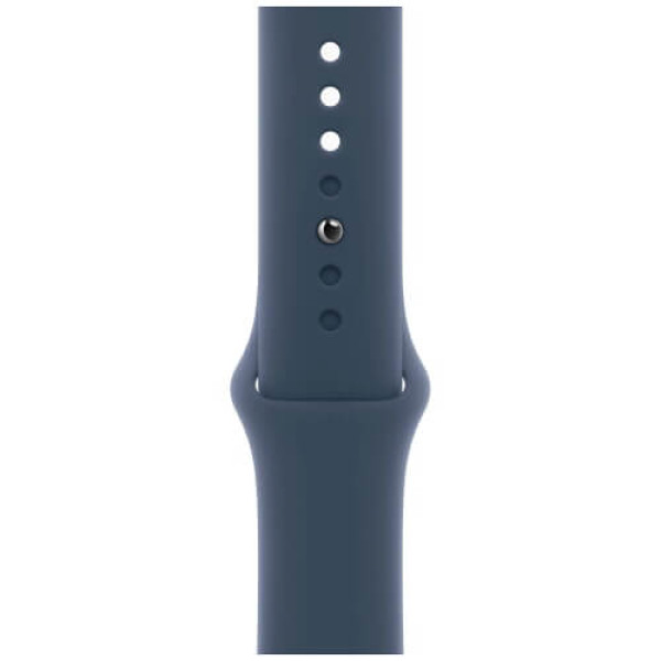 Apple WATCH Series 9 41mm GPS + Cellular Silver Aluminium Case with Storm Blue Sport Band M/L (MRHW3)