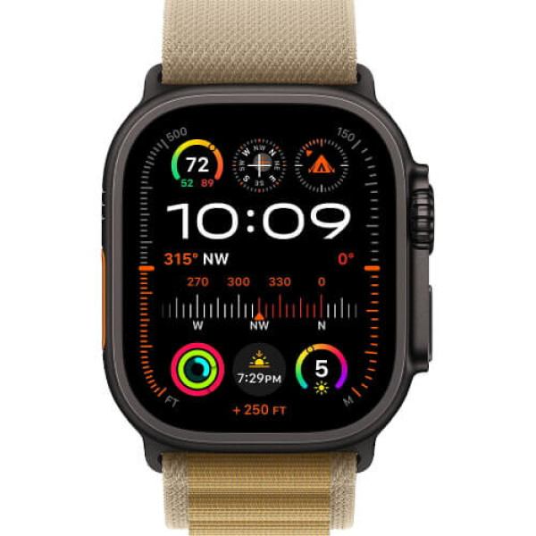 Apple Watch Ultra 2 Black Titanium Case with Tan Alpine Loop Large (MYQ23)