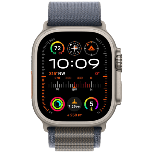 Apple Watch Ultra 2 Titanium Case with Blue Alpine Loop Large (MREQ3)