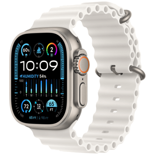 б/у Apple Watch Ultra 2 Titanium Case with White Ocean Band (MREJ3) (Среднее состояние)