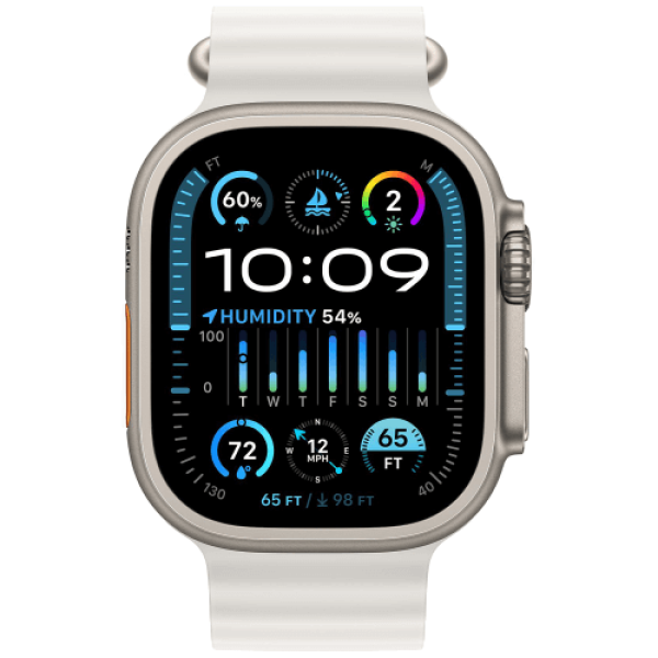 Apple Watch Ultra 2 Titanium Case with White Ocean Band (MREJ3)