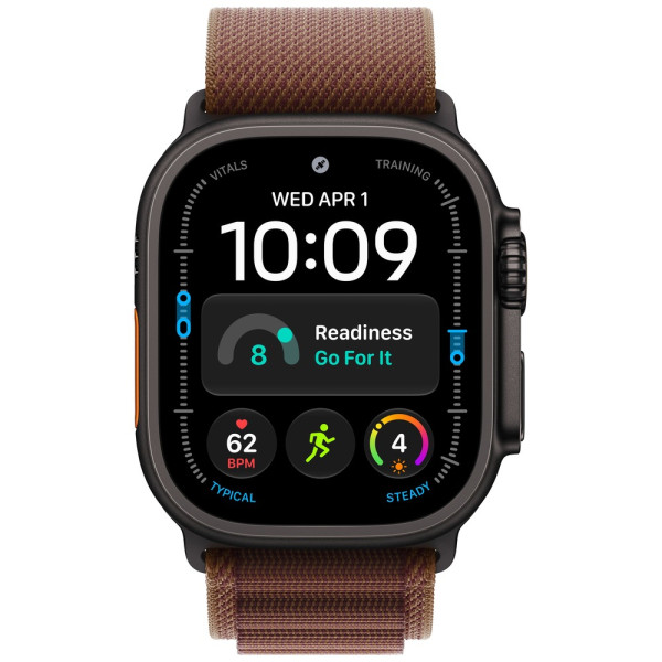 Apple Watch Ultra 4 Black Titanium Case with Burgundy Alpine Loop Large (MJC24)