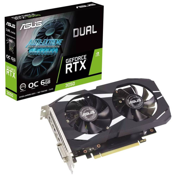 Видеокарта ASUS GeForce RTX3050 Dual OC 6G (90YV0K60-M0NA00)
