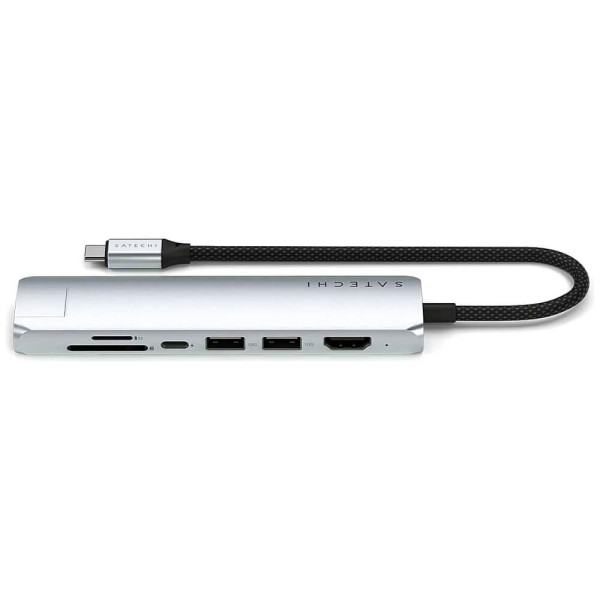 Хаб Satechi 7-in-1 USB-C Slim Multiport 4K with Ethernet Silver (ST-P7SS)