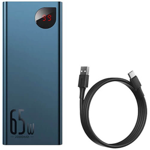 Внешний аккумулятор Baseus Adaman Metal Digital Display Quick Charge Power Bank 65W 20000mAh Blue (PPIMDA-D03)