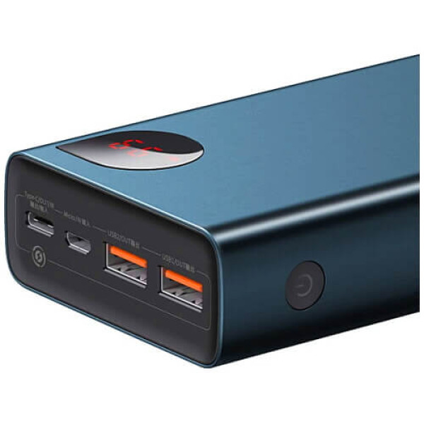 Внешний аккумулятор Baseus Adaman Metal Digital Display Quick Charge Power Bank 65W 20000mAh Blue (PPIMDA-D03)