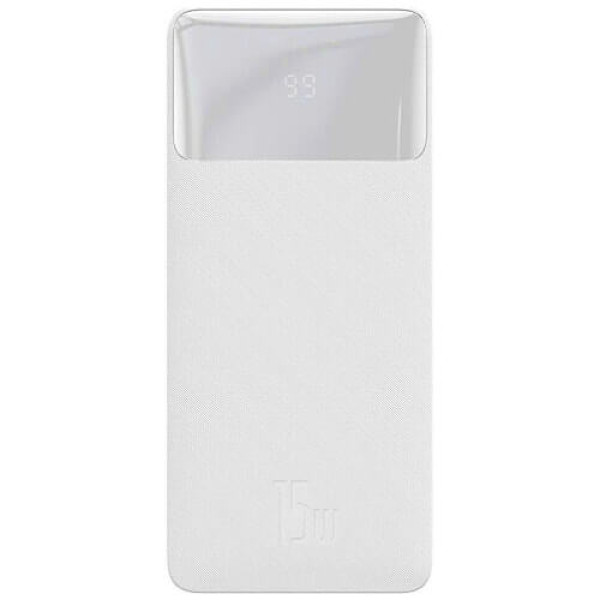 Внешний аккумулятор Baseus Bipow Digital Display 2USB + Type-C 15W 20000mAh White (PPBD050102)
