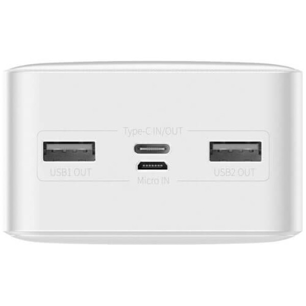 Внешний аккумулятор Baseus Bipow Digital Display 15W 30000mAh White (PPBD050202)